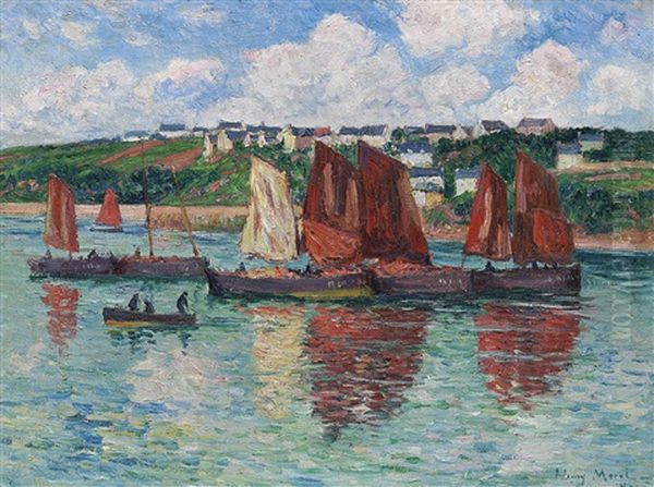 Les Bateaux De Peche A Audierne Oil Painting by Henry Moret