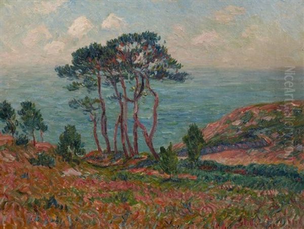 Paysage Aux Pins, La Baie De Douarnenez Oil Painting by Henry Moret