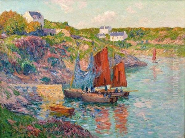 Douelan, Bateaux De Peche Oil Painting by Henry Moret