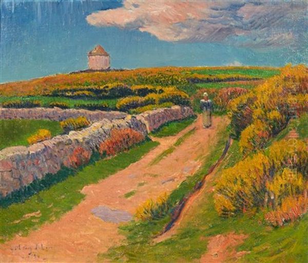 Paysage A Pont-aven Oil Painting by Henry Moret