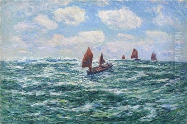 Fishing Boats, Audierne Oil Painting by Henry Moret