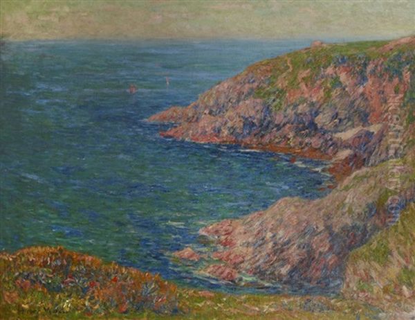 Falaises A Clohars-carnoet, Printemps Oil Painting by Henry Moret