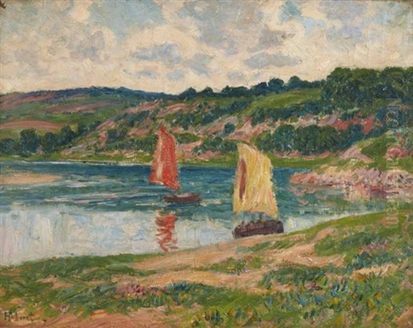 Voiliers Dans La Riviere Du Belon Oil Painting by Henry Moret