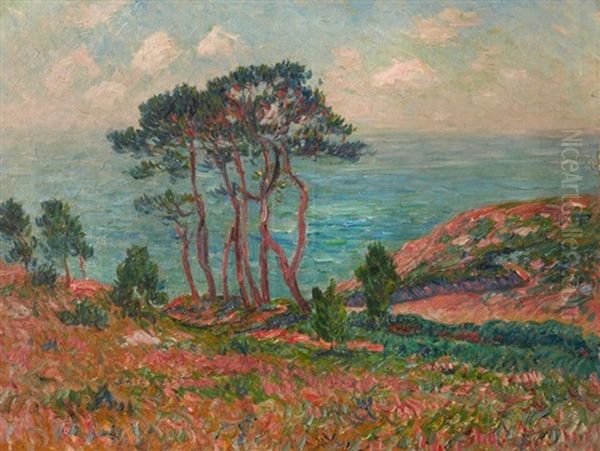 Paysage Aux Pins, La Baie De Douarnenez Oil Painting by Henry Moret