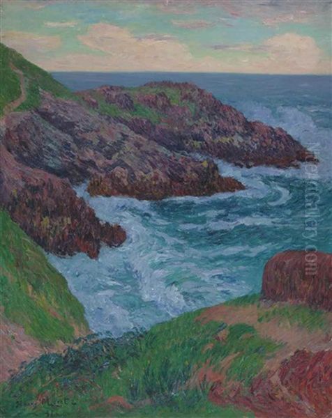 Le Soir Sur La Cote De Clohars, Finistere Oil Painting by Henry Moret