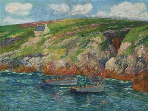 Barques De Peche Pres De La Cote Bretonne Oil Painting by Henry Moret