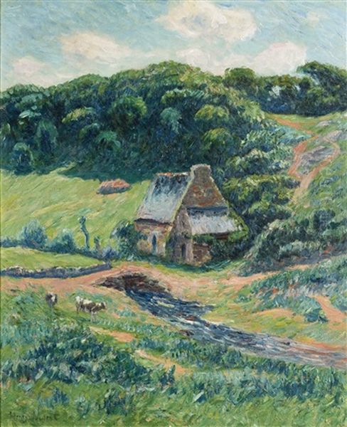 Ferme En Bretagne Oil Painting by Henry Moret