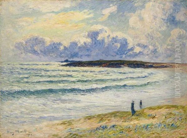 La Plage De Nevez, Finistere Ou Le Goemon A Nevez Oil Painting by Henry Moret