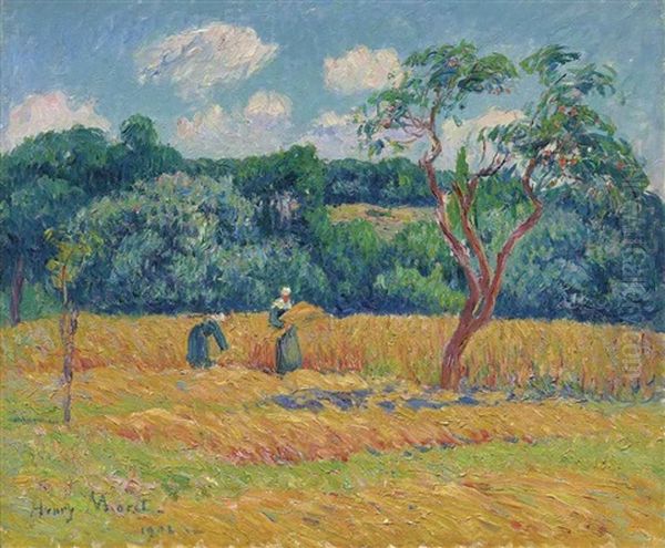 Les Bles, Pays De Riec Oil Painting by Henry Moret