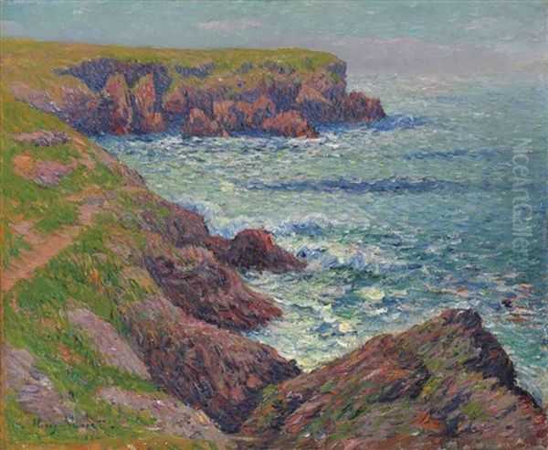 Les Falaises, Ile De Groix Oil Painting by Henry Moret