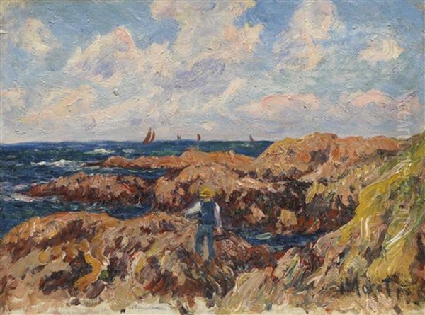 Cote Bretonne, Pecheur Oil Painting by Henry Moret