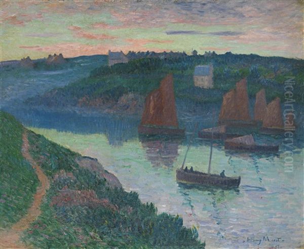 Bateaux De Peche En Bretagne Oil Painting by Henry Moret