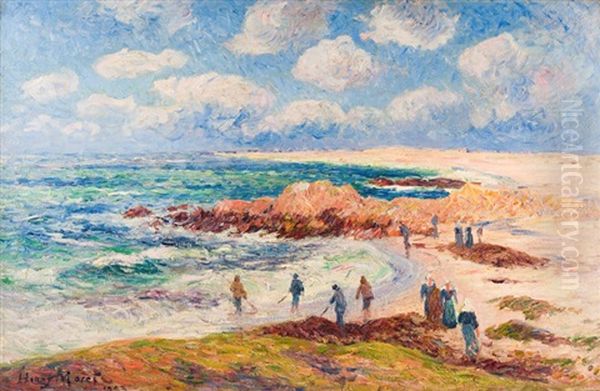 La Plage De Trevignon-finistere Oil Painting by Henry Moret