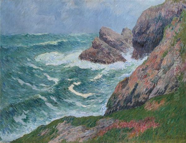 La Houle A Pen-men, Ile De Groix Oil Painting by Henry Moret