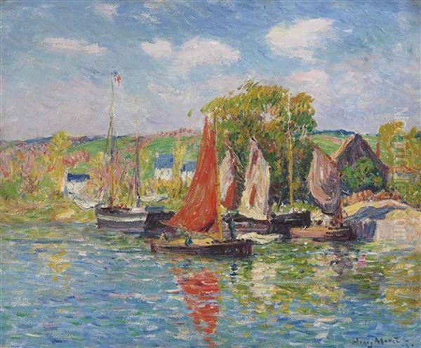 Quimper, Le Quai Oil Painting by Henry Moret