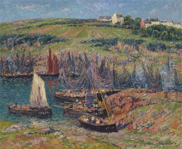 Les Sardiniers A Doelan Sur Mer Oil Painting by Henry Moret