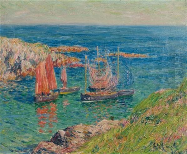 Bateaux De Peche Oil Painting by Henry Moret