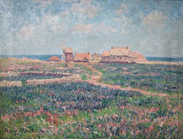 Un Village A Ouessant, Finistere Oil Painting by Henry Moret