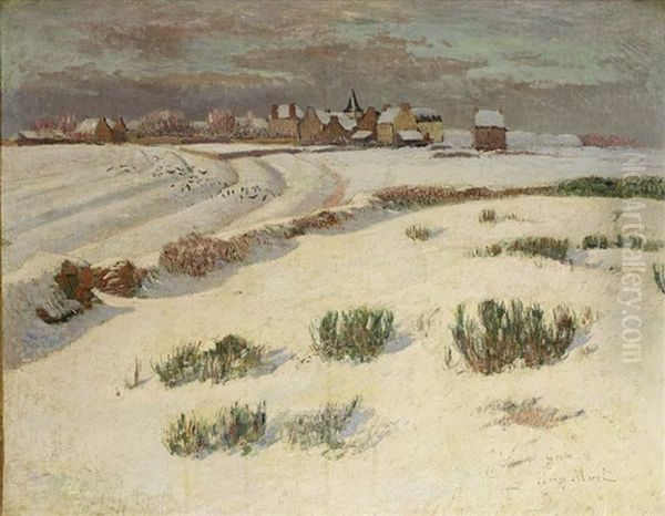 Ile De Groix Sous La Neige Oil Painting by Henry Moret