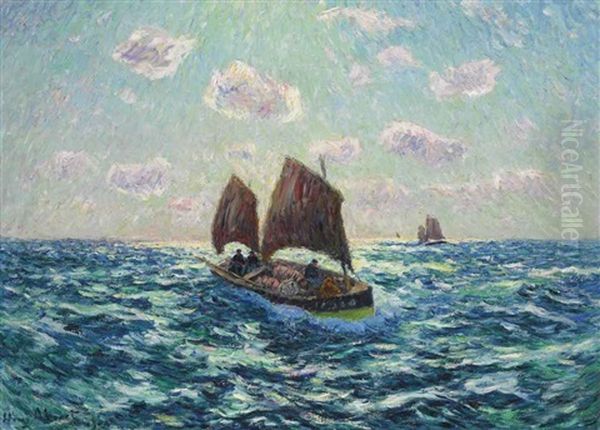 La Barque Des Pecheurs En Bretagne Oil Painting by Henry Moret