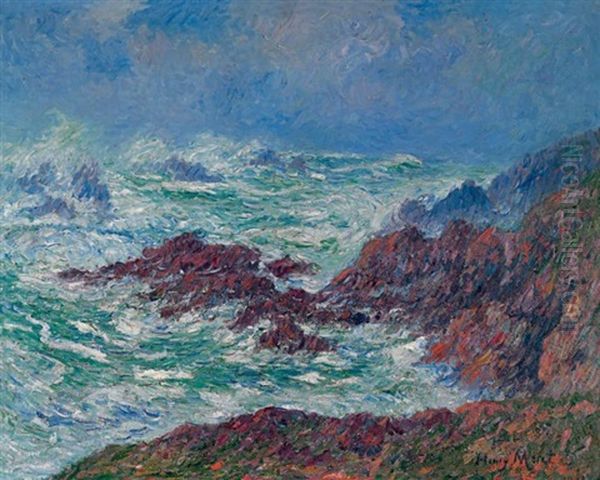 Grosse Mer, Ouessant, Finistere Oil Painting by Henry Moret