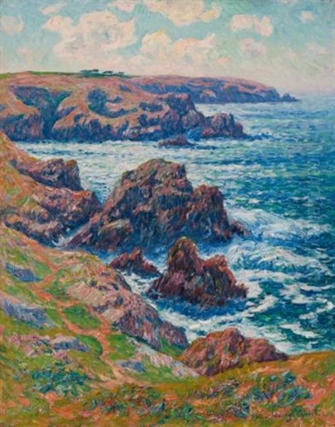 La Terre De Cleden, Point De Raz, Finistere Oil Painting by Henry Moret