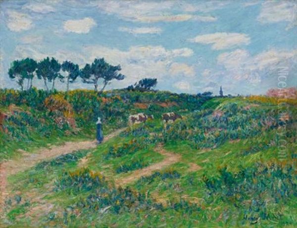 Chemin Dans La Landes, Bretagne Oil Painting by Henry Moret