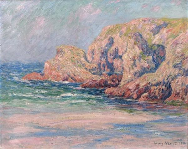 Belle Ile En Mer, Rochers Le Port Donnant Oil Painting by Henry Moret