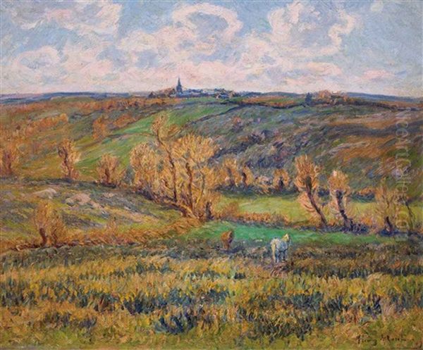 Le Repos Du Cheval Blanc Dans La Vallee Oil Painting by Henry Moret