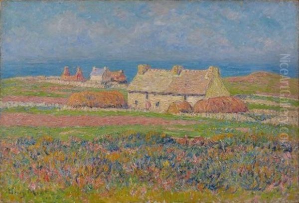 Landes En Fleurs, Ouessant Oil Painting by Henry Moret