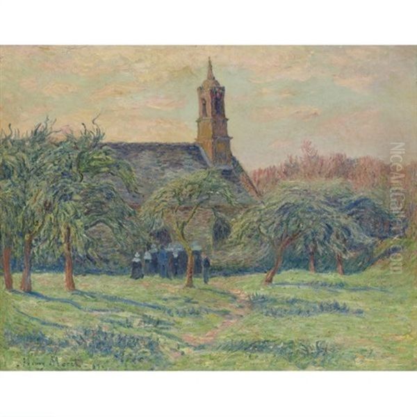 Une Eglise En Clohars-carnoet Oil Painting by Henry Moret