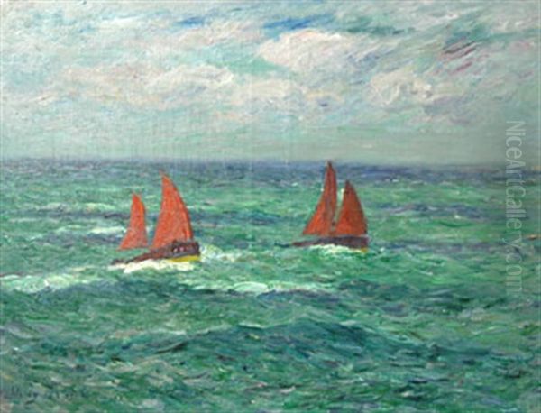 Les Deux Barques Sous Voiles Oil Painting by Henry Moret