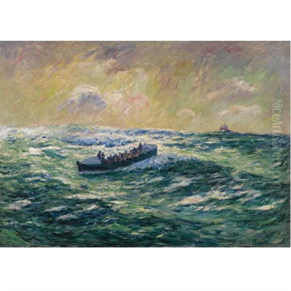 Le Bateau De Sauvetage A Audierne, Finistere Oil Painting by Henry Moret