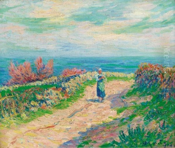 Chemin Au Bord De La Mer Oil Painting by Henry Moret