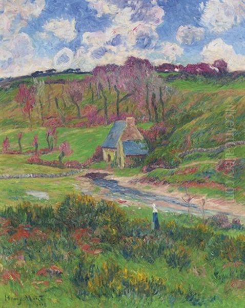 Bretonnes Au Bord De La Riviere Oil Painting by Henry Moret