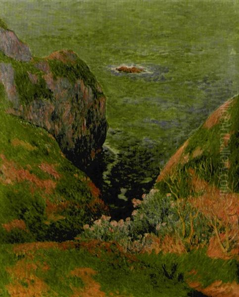 Les Falaises Du Pouldu Clohars-carnoet Oil Painting by Henry Moret