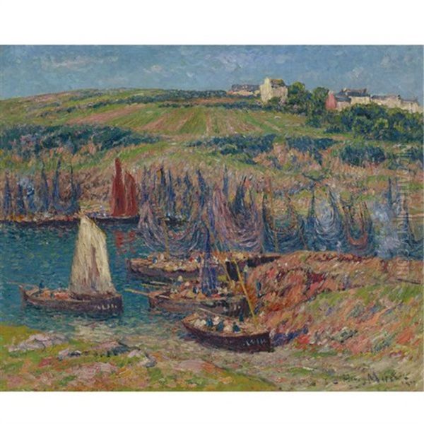 Sardiniers A Douelan Oil Painting by Henry Moret