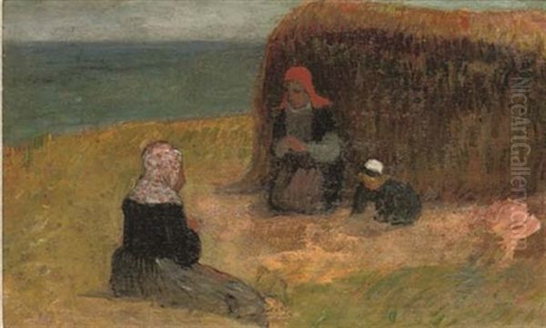 Bretonnes A La Meule De Foin Oil Painting by Henry Moret