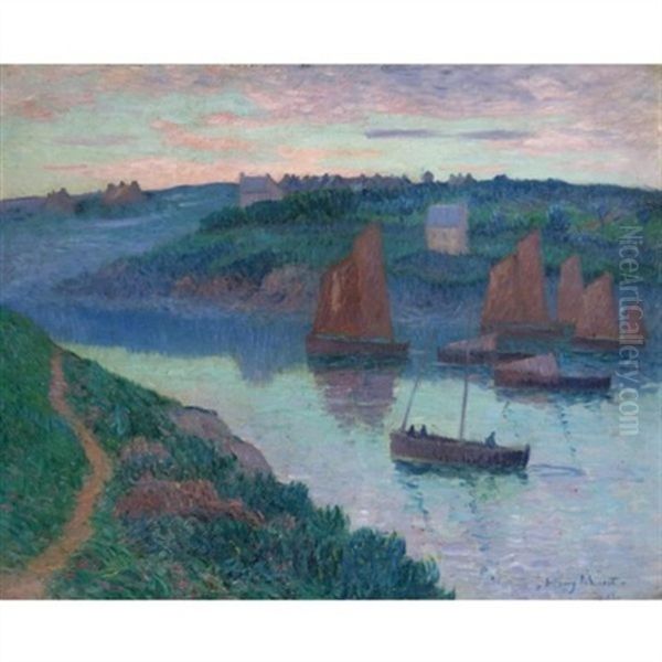 Bateaux De Peche En Bretagne Oil Painting by Henry Moret