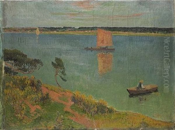 Bateau Au Bord Du Rivage Oil Painting by Henry Moret