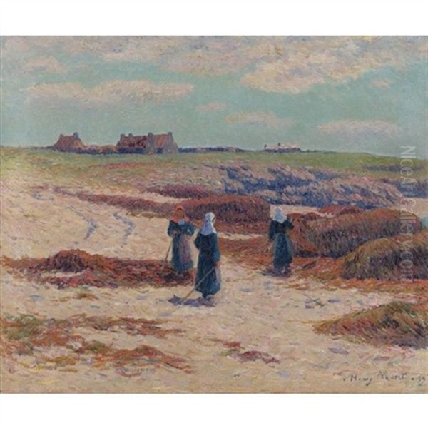 Les Goemons A Trevignon, Finistere Oil Painting by Henry Moret