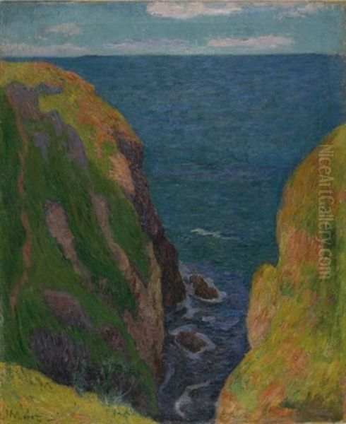 Meeresbucht In Der Bretagne (trou De L'enfer A Groix) Oil Painting by Henry Moret