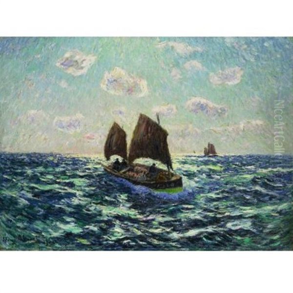 La Barque Des Pecheurs En Bretagne by Henry Moret