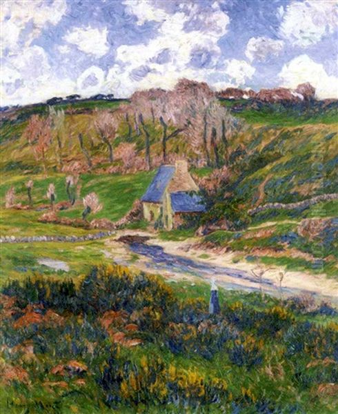 Bretonnes Au Bord De La Riviere Oil Painting by Henry Moret