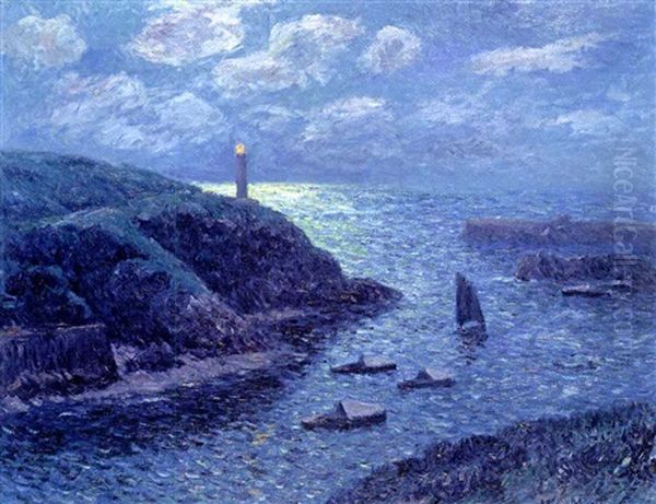 Le Port De Doelan Effet De Nuit Oil Painting by Henry Moret