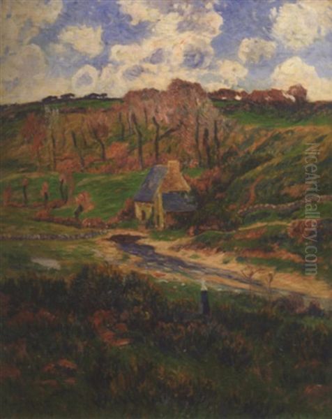 Bretonnes Au Bord De La Riviere Oil Painting by Henry Moret