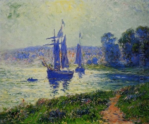 Quimper, La Riviere Oil Painting by Henry Moret