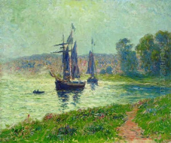 Quimper, La Riviere Oil Painting by Henry Moret