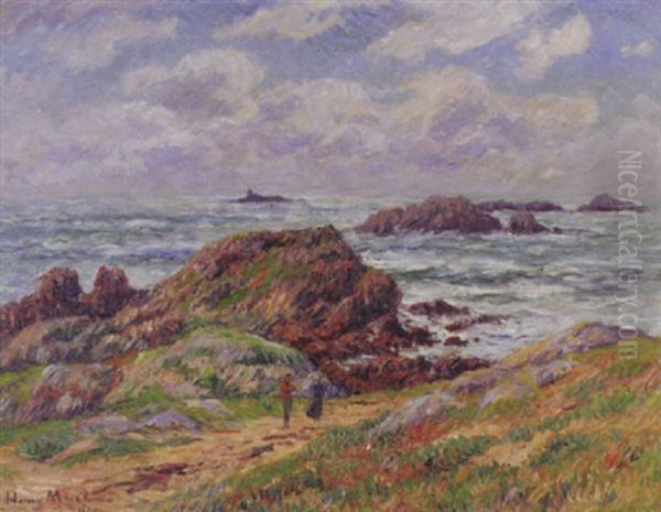 Rochers De Porspoder, Finistere Oil Painting by Henry Moret