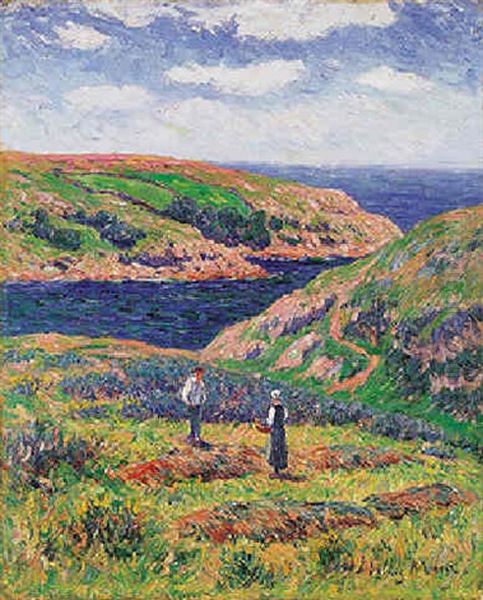 Falaises A Clohars - Carnoet Oil Painting by Henry Moret